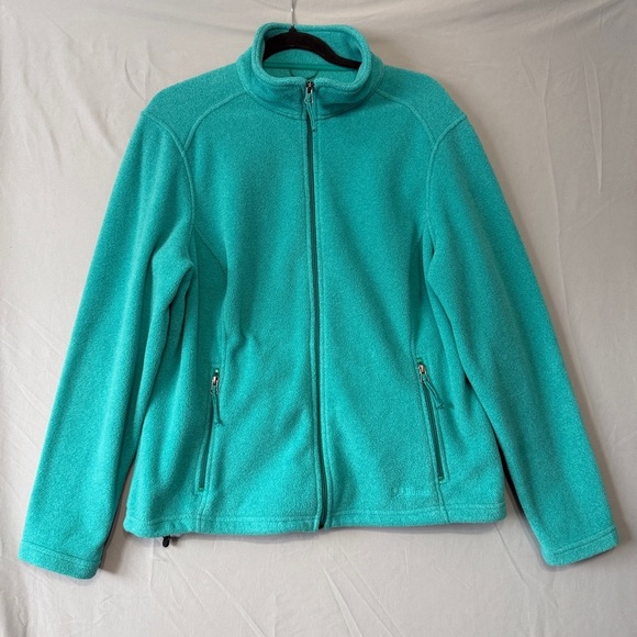 L.L. Bean Jackets & Blazers - LL Bean Polartec Womens Fleece Full Zip Jacket Size L Teal Lightweight Outdoors